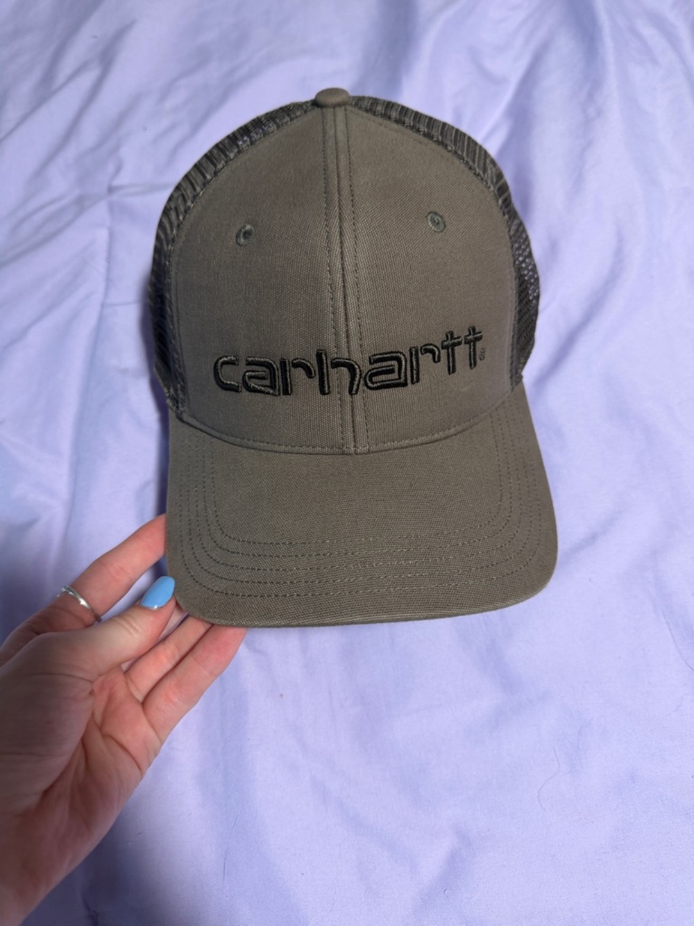 Carhartt Olive Brown Logo Mesh-Back Cap